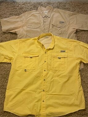 Columbia Men’s Short-Sleeve Fishing Shirt in Bright Yellow